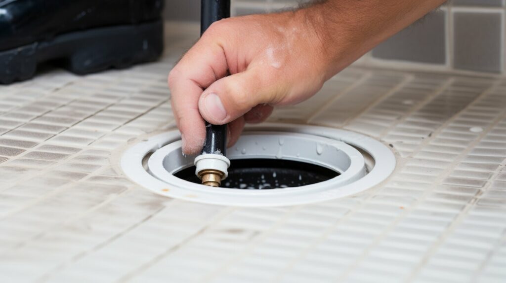 caulking a shower drain