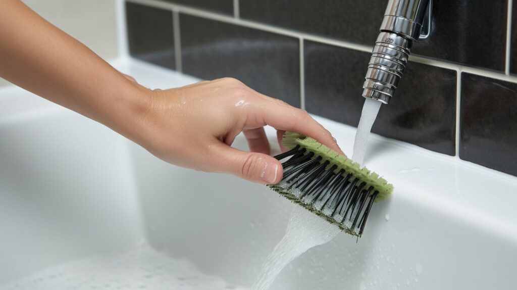 cleaning the shower drain