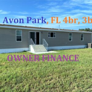 Avon Park Florida owner finance manufactured home with 4br, 3ba on 1 acre own land