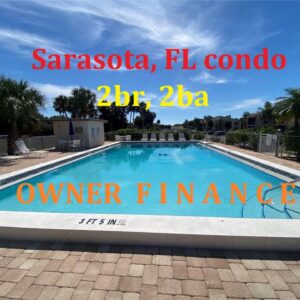 Sarasota Florida Owner Finance 2br, 2ba over 1,000 SqFt condo close to beaches