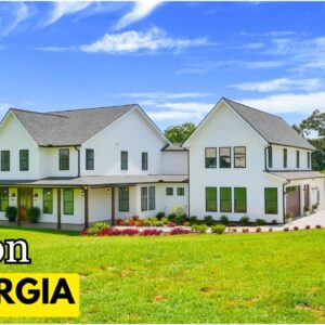 No HOA | New GATED 7 Bdrm, 5 Bath Farmhouse on 3.28 Acres Near Atlanta | For Sale NOW!