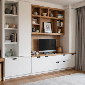 built in shelving Ideas to Transform Small Spaces Into Chic Storage